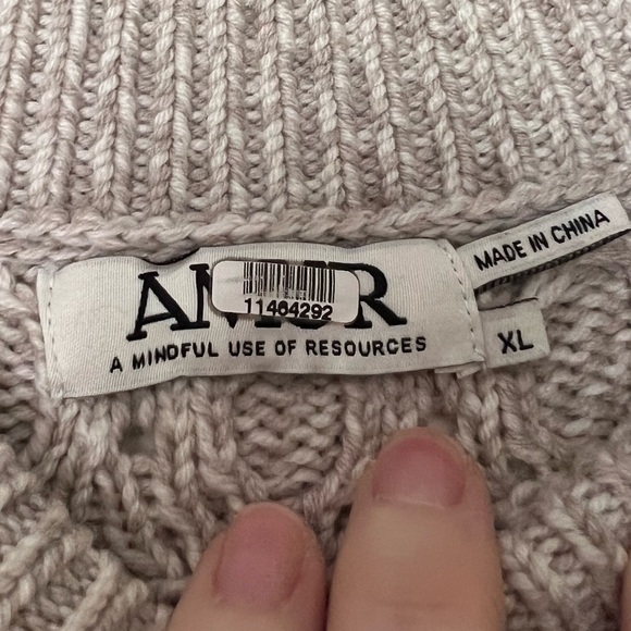 AMUR Ulla Fringe Cable Knit Sweater - Picture 8 of 10